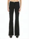 Courrèges Black Straight Pants With Soft Stretch Fabric In Black