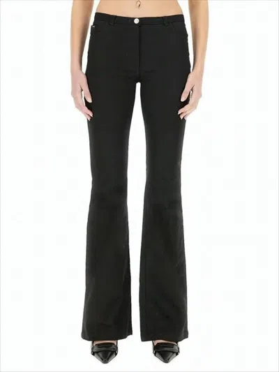 Courrèges Black Straight Pants With Soft Stretch Fabric