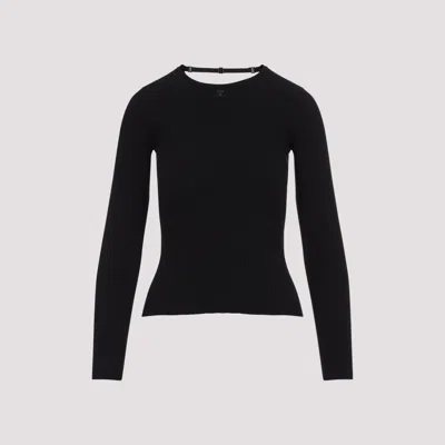 Courrèges Black Strap Detail Sweater