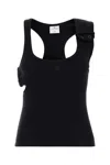 Courrèges Asymmetric Midnight Blue Tank Top In Black