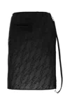 Courrèges Stretch Nylon Blend Mini Skirt With Lace In Black