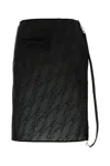 Courrèges Stretch Nylon Blend Mini Skirt With Lace In Black