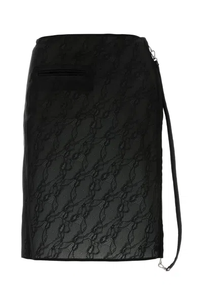 COURRÈGES COURREGES BLACK STRETCH NYLON BLEND SKIRT