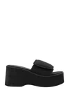 Courrèges Courregès Black Stretch Polyester Blend Scusa Wave Slippers In Black