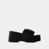 Courrèges Black Stretch Polyester Blend Scusa Wave Slippers In Multi