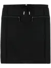 Courrèges Logo-patch Drawstring-waist Miniskirt In Black