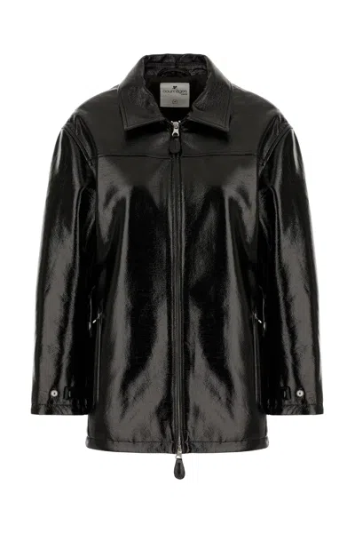 COURRÈGES BLACK SYNTHETIC LEATHER JACKET