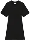 Courrèges Embroidered Logo Mini T-shirt Dress In Black