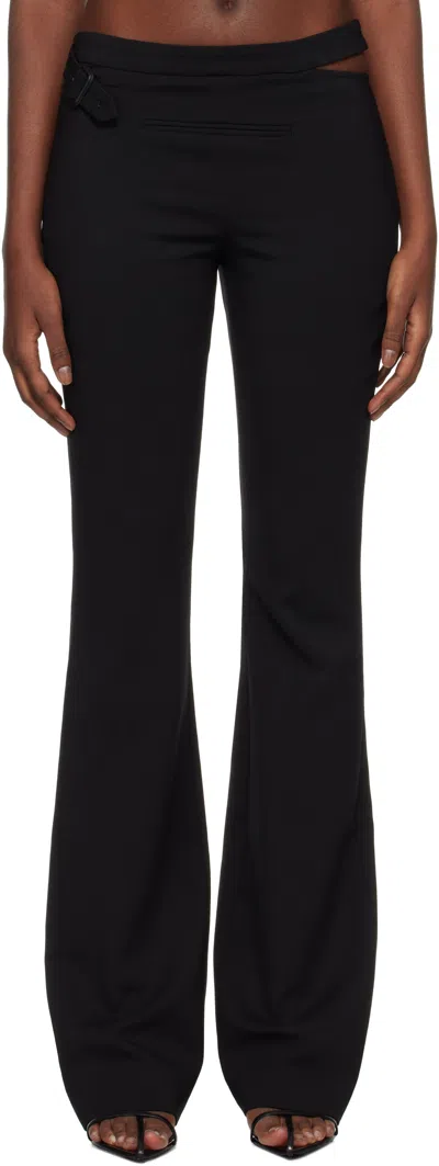 Courrèges Black Tailored Slash Trousers In 9999 Black