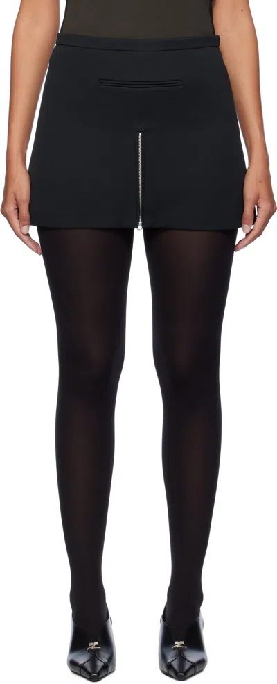 Courrèges Black Tailored Zipped Twill Miniskirt In 9999 Black