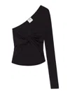 Courrèges Courregès Crop Top Twist Asymetrical Jersey In Black