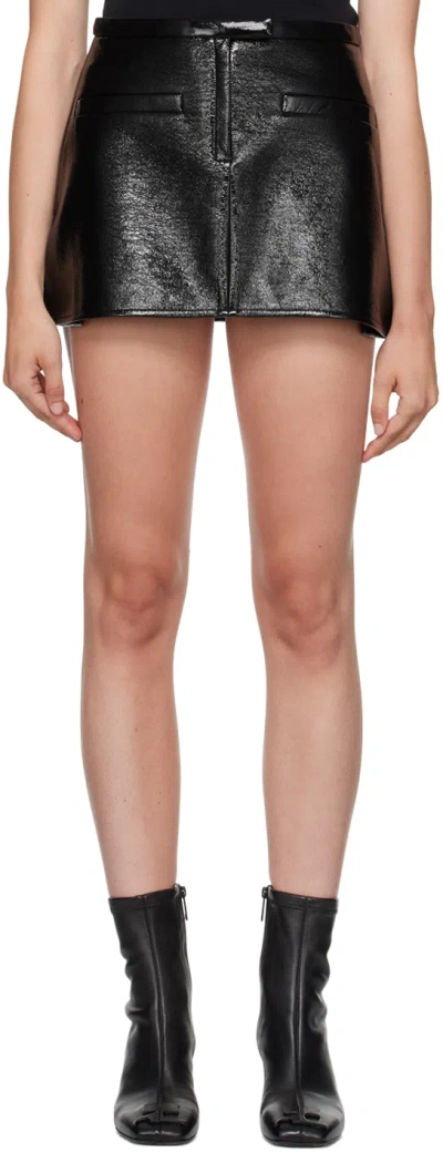 Courrèges Multi Sangle Vinyl Mini Skirt In Black