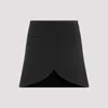 Courrèges Ellipse Black Twill Mini Skirt In Black