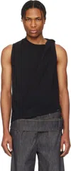 Courrèges Black Zipped Tank Top In 9999