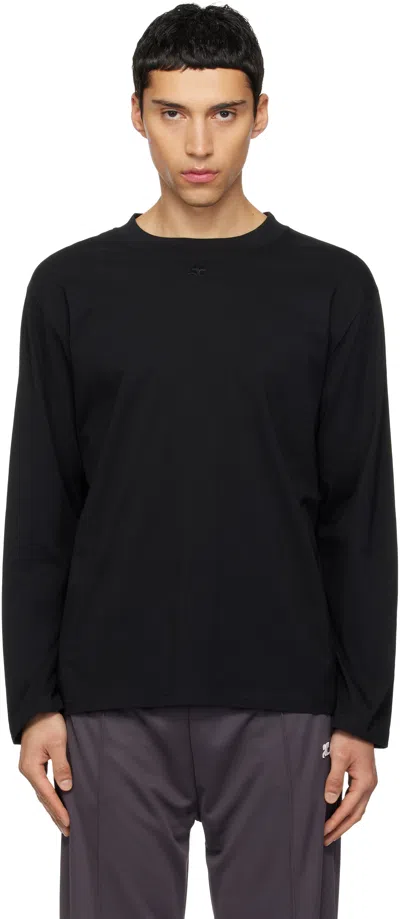 Courrèges Black Twisted Logo Long Sleeved T-shirt