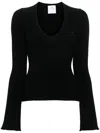 Courrèges Logo-appliqué Ribbed Jumper In Black