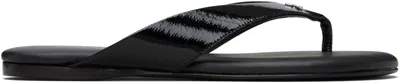 Courrèges Black Vinyl Flip-flops