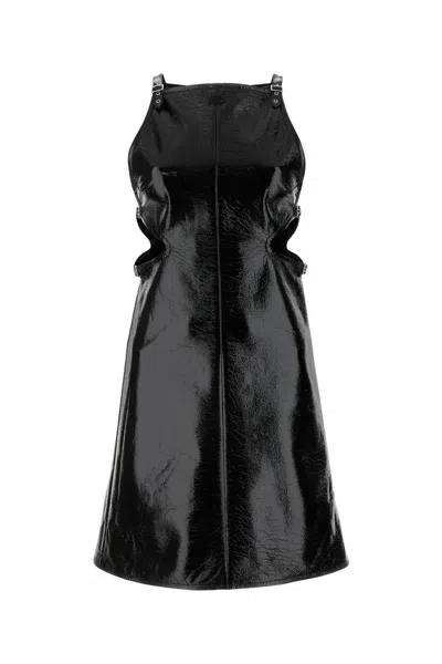 Courrèges Slash Buckle Sleeveless Minidress In Black