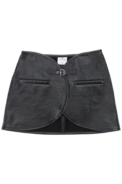 Courrèges Courregès Black Vinyl Mini Skirt