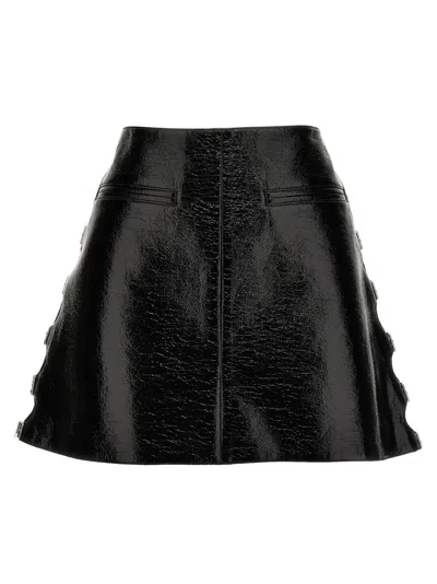COURRÈGES WOMEN BLACK VINYL MINISKIRT, 28 LUXURY SKIRTS FOR WOMEN DARVEYS