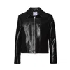 Courrèges Tailored Shiny Finish Collared Jacket In Black