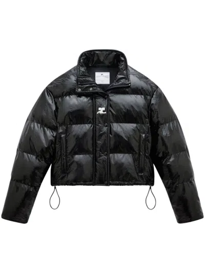 COURRÈGES BLACK VINYL PUFFER JACKET
