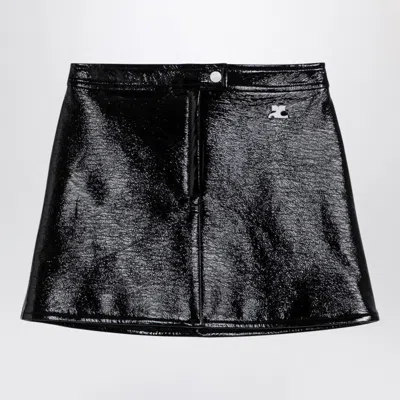 Courrèges Reedition Logo Detail Skirt In Black