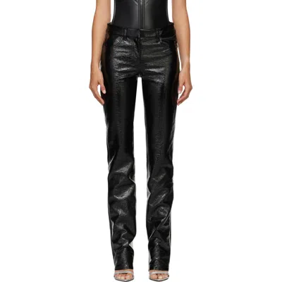 Courrèges Black Vinyl Straight Trousers