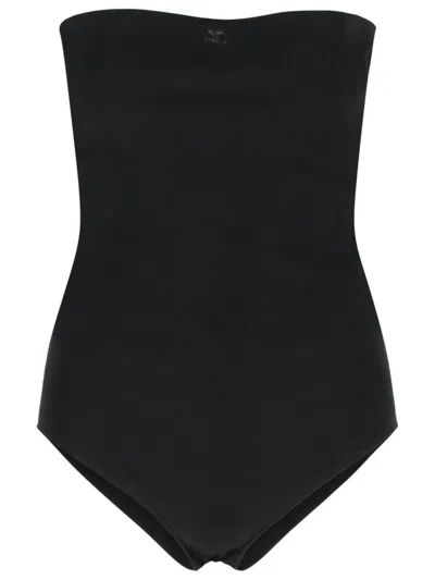 COURRÈGES BLACK VISCOSE BLEND BODYSUIT