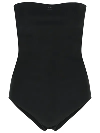 COURRÈGES COURREGES BLACK VISCOSE BLEND BODYSUIT