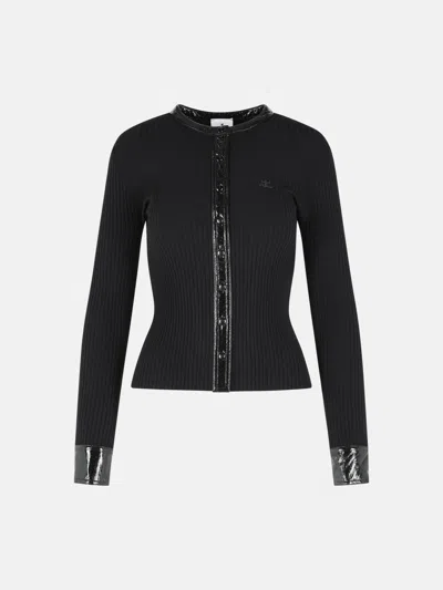 Courrèges Black Viscose Blend Cardigan