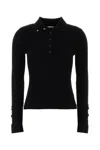 Courrèges Courreges Black Viscose Blend Polo Shirt In Black