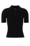 Courrèges Signature Rib Polo Sweater In Black