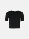 Courrèges Black Viscose Blend T-shirt In Black