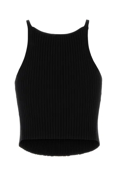 COURRÈGES COURREGÈS BLACK VISCOSE BLEND TANK TOP