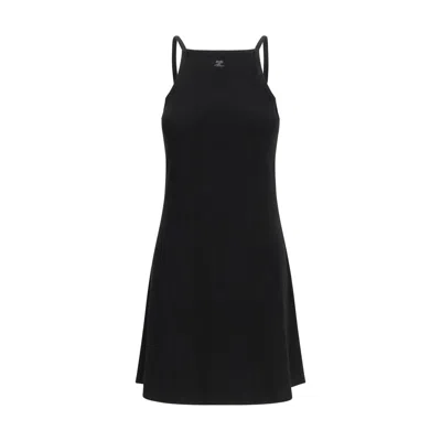 Courrèges Black Viscose Casual Dress