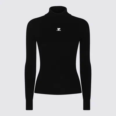 COURRÈGES COURRÈGES BLACK VISCOSE KNITWEAR