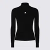 COURRÈGES BLACK VISCOSE KNITWEAR