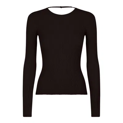 Courrèges Courregès Black Viscose Sweater In Brown
