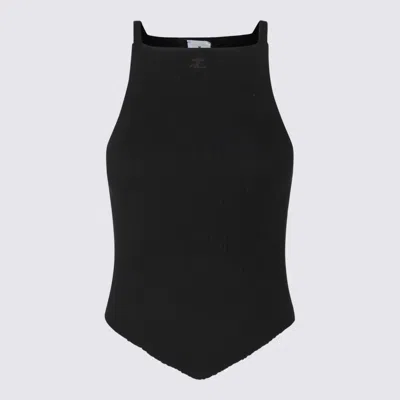 COURRÈGES COURRÈGES BLACK VISCOSE TOP