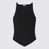 Courrèges Courreges Women Pointy Ribbed Knit Tank Top In Black