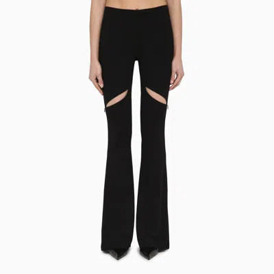 Courrèges Black Viscose Trousers With Cut Out