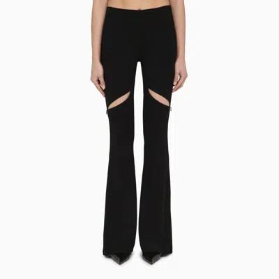 Courrèges Black Viscose Trousers With Cut Out In Purple
