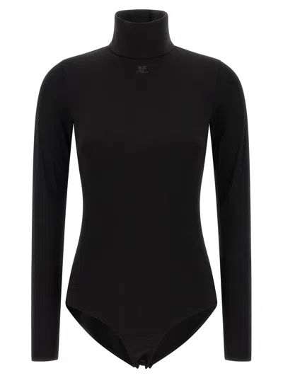 Courrèges Black Viscose Women's Bodysuit