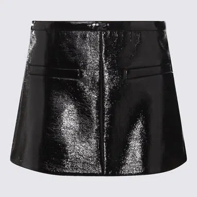Pre-owned Courrèges Black Vynil Heritage Mini Skirt