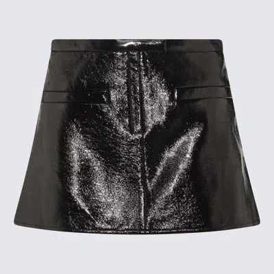 Courrèges Black Vynil Mini Skirt In Multicolor