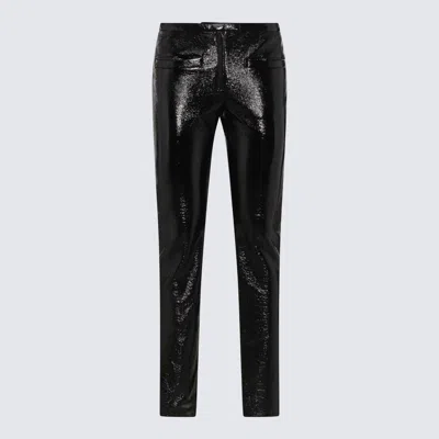 Courrèges Black Vynil Pants In Multicolor