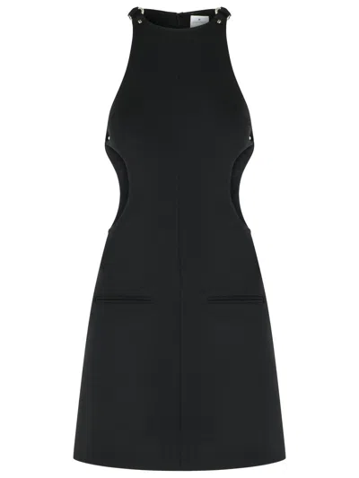 Courrèges Courreges Black Wool Blend Dress Women In Blue