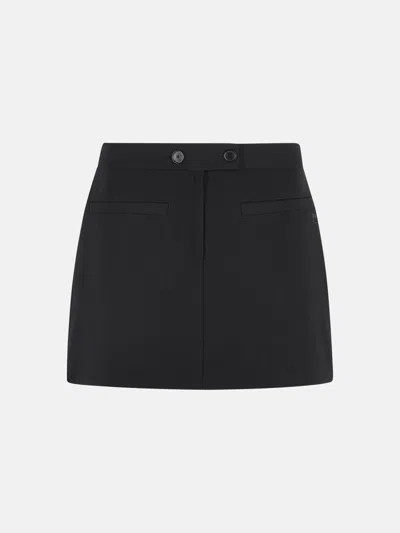 Courrèges Black Wool Blend Miniskirt