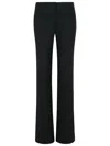 Courrèges Tailored Black Wool Blend Pants With Adjustable Hem In Black